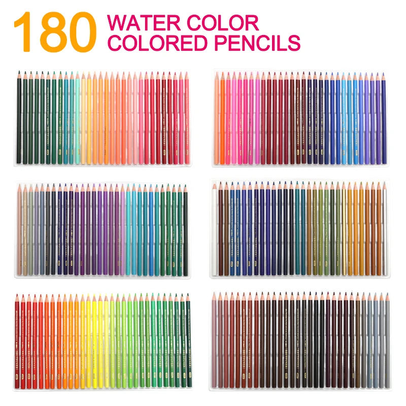 Günstige Professionelle Aquarell Bleistifte, Set von 120 180, Kunst Zeichnung Bleistifte in Helle Sortierte Shades, ideal für Färbung
