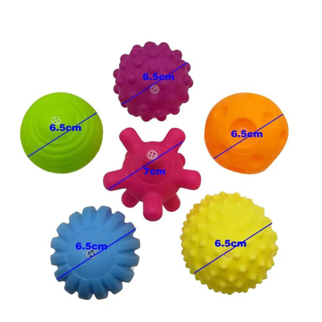 6pcs/set Baby Toy Ball Set Develop Baby's Tactile Senses Toy Touch Hand Ball Toys Baby Training Ball Massage Soft Ball LA894335 3