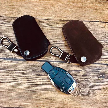 

Car Accessories Car Smart Key Case/Bag for C Class W205 GLC GLA GLK CLS C180L 200L 260 Leather Car Key Shell With Key Chain