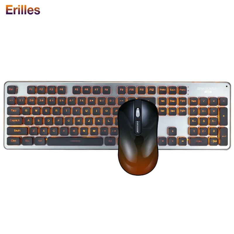 

1800dpi Wirelss Keyboard Mouse Kit Professional Gaming Ergnomic Keyboard RGB Backlit PC Computer Silent Mouse Keyboards Gamer