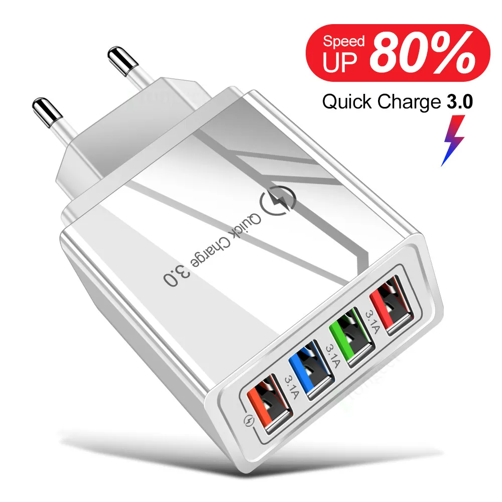 USB зарядное устройство Quick Charge3.0 4,0 QC3.0 зарядное устройство для мобильных телефонов Быстрая зарядка для iPhone samsung Xiaomi huawei Планшет настенный адаптер