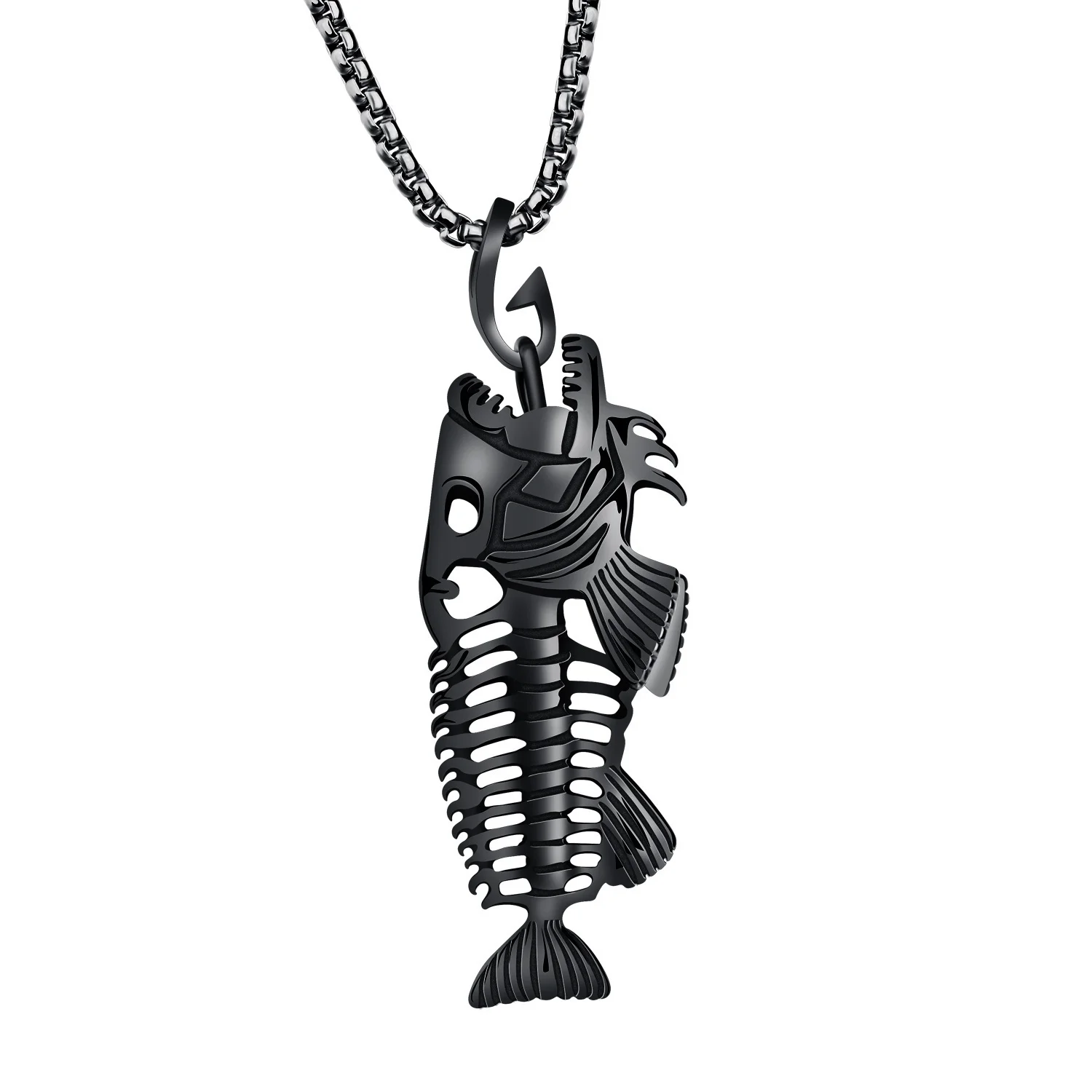 Fishing Hook Design Pendant Necklace 