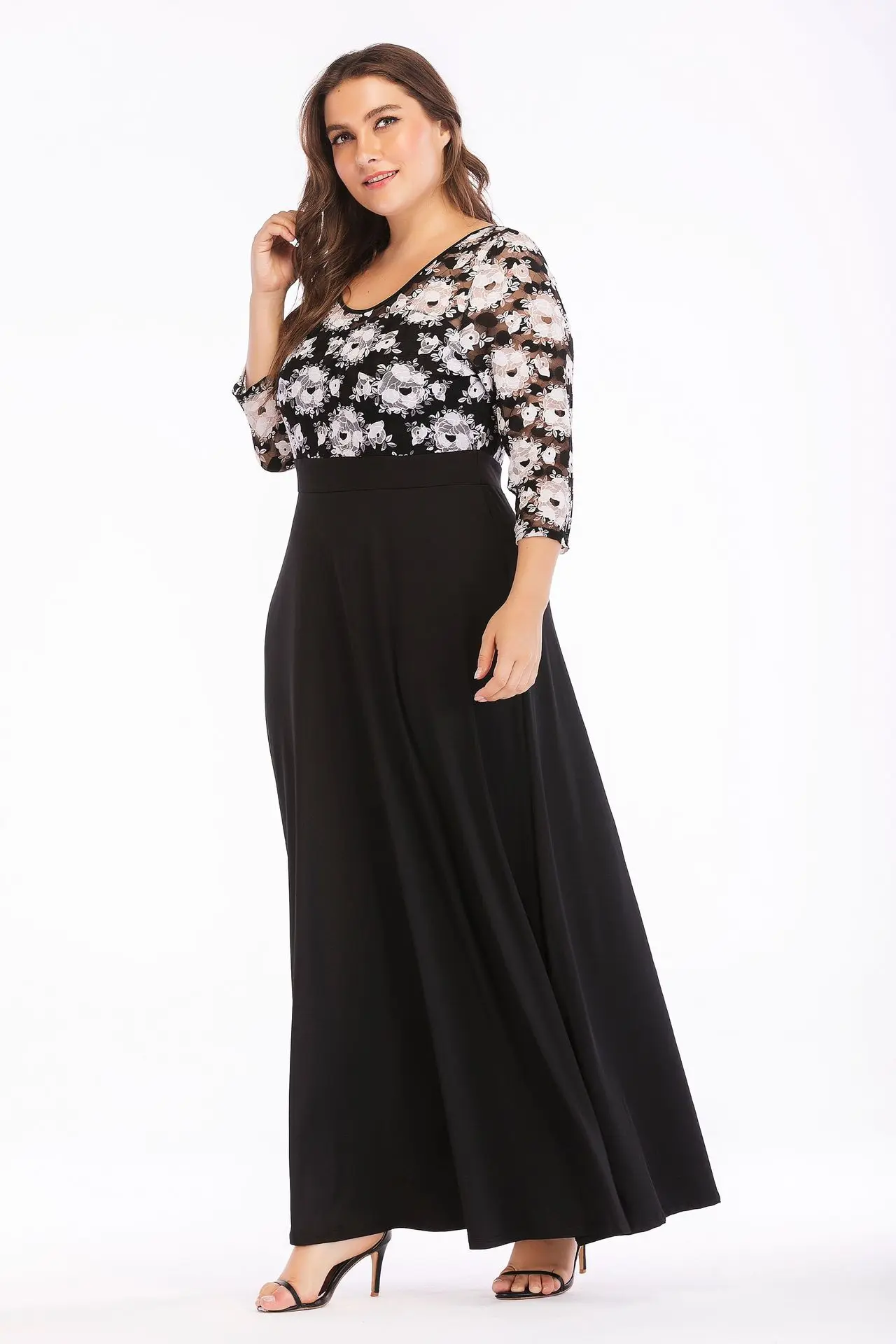 TUHAO Осень Зима Женское Платье 4xl 3xl винтажные вечерние платья большого размера элегантные офисные женские лоскутные платья LZ26