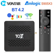 Tox1 android tvbox 9 smart tv box 4gb 32gb tox 1 amlogic s905x3 duplo wifi 1000m bt4.2 4k media player suporte dolby atmos áudio