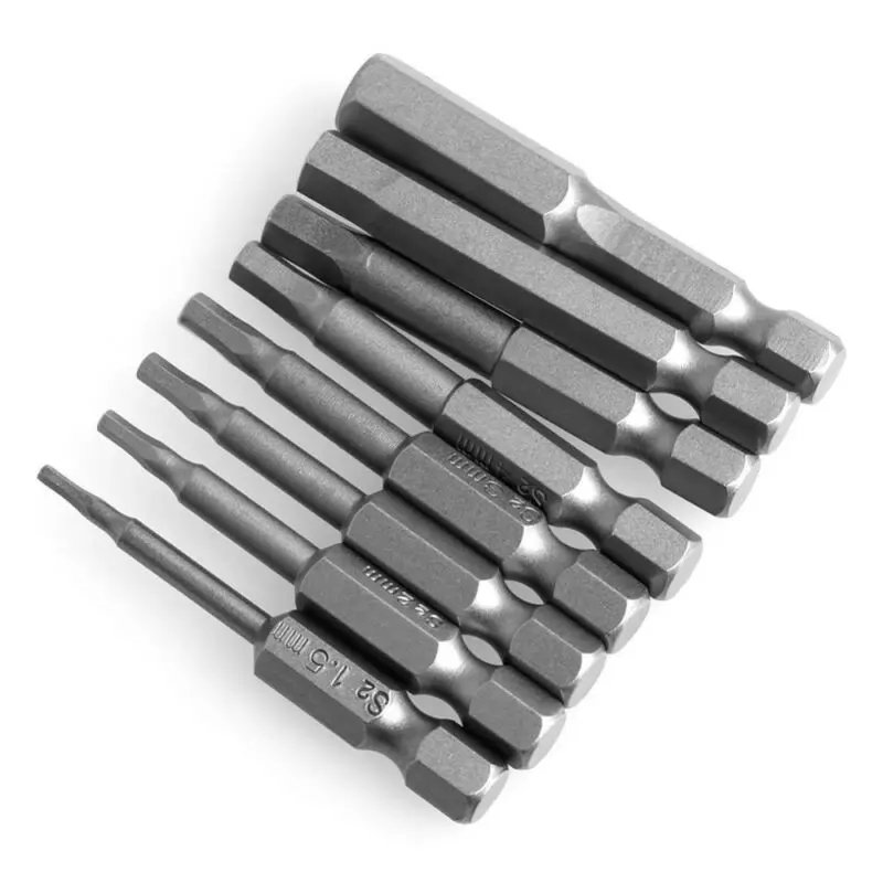 Juego de puntas de destornillador Allen, 8 Uds., vástago hexagonal de 1/4 
