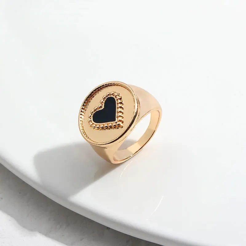 JJFOUCS стимпанк большое черное сердце кольца для женщин Дамская мода Винтаж сглаза Midi сустав пальца кольцо для вечерние ювелирные изделия