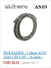 WLR RACING-6 AN Pro Lite черный нейлоновый Плетеный Топливный шланг 350 PSI 5 м+ набор переходников для шланга+ заглушка NPT WLR7312+ SL10NPT-BK