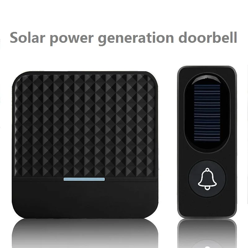 Timbre inalámbrico Solar para casa de poder bajo, timbre de puerta impermeable IP65 de 300M, para exteriores, carga solar con luz