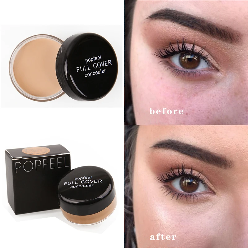 Concealer Foundation Cream Makeup Base Professional Full Coverage Freckles Cover Acne Spots and Dark Circles Facial Makeup