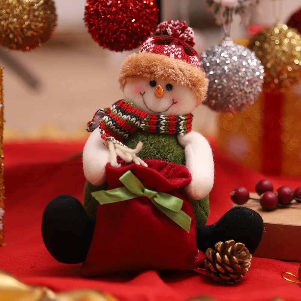 

2020 New Year Christmas Doll Santa Reindeer Holder Bag Home Party Table Decoration Christmas Tree Snowman High Quality