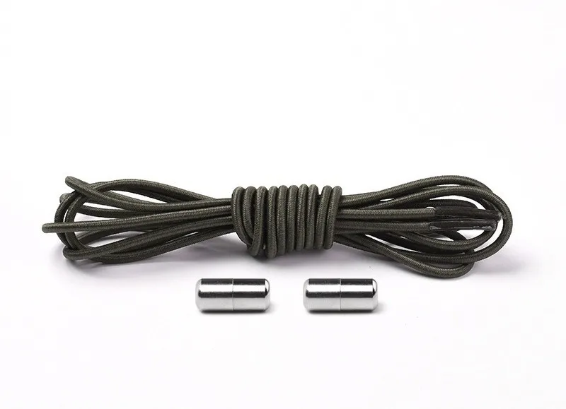 1Pair No Tie Shoelaces Round Elastic Shoe Laces for Kids and Adult Sneakers Shoelace Quick Lazy Laces 25 Color Shoestrings - Цвет: Армейский зеленый