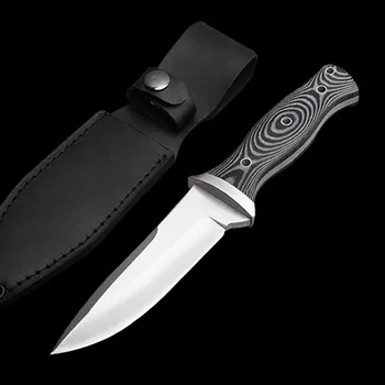 

DuoClang Combat Hunting Fixed Blade Knife AUS-8A Stainless Steel Micarta Handle Military Utility Straight Knives