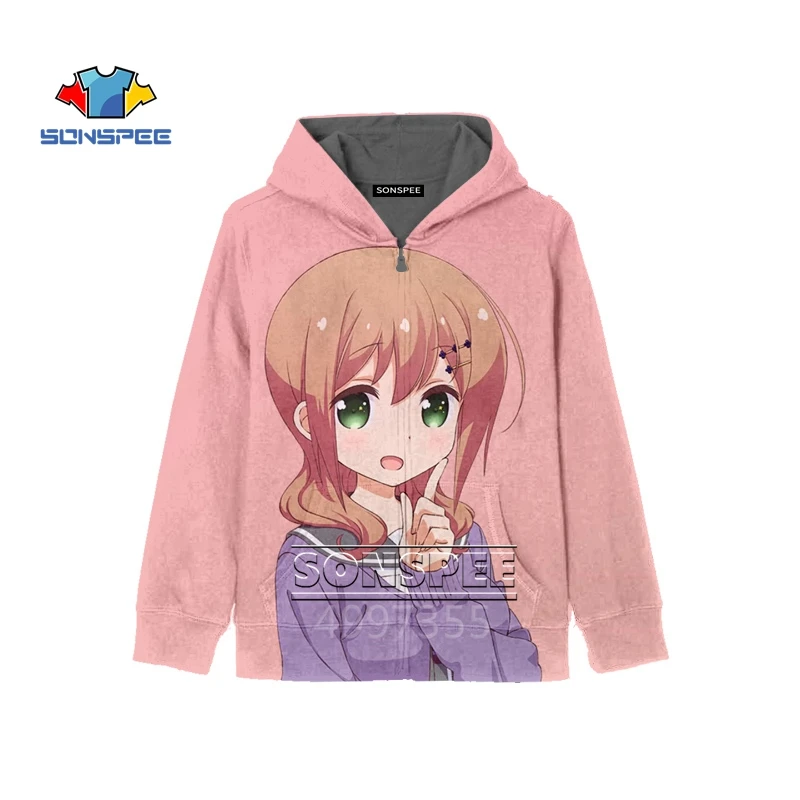 SONSPEE slow start Anime Harajuku Zip Hoodies Boys Girls Hoody 3D Print Teens Kids Children's Clothing hot sale Sweatshirt ZIP43
