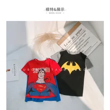 [L Mom] L Uson/Настраиваемая детская футболка из чистого хлопка с короткими рукавами г. Летняя новая стильная мантия для мальчиков с героями мультфильмов