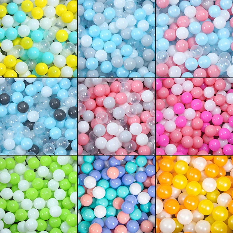 100Pcs Colors Baby Plastic Balls Water Pool Ocean Wave Ball Eco-Friendly Transparent Pit Soft Kids Basketball Outdoor Toys | Игрушки и