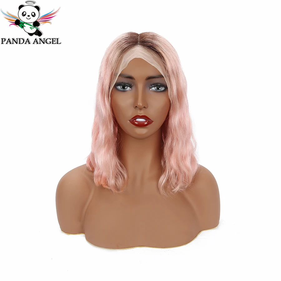 8 T1b Pink Panda Blonde 613 объемные волнистые человеческие волосы на кружеве боб парики для черных женщин бразильские 150% Плотность 1B светлые короткие парики Remy - Цвет: 8 T1b Pink