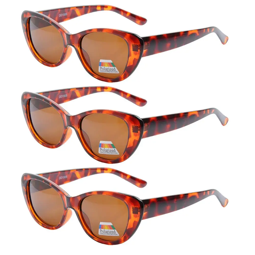 

3PCS Cat Eye Polarized Sunglasses Fashion UV400 Sunglasses For Women Brand Vintage Retro Eyeglasses DD1505