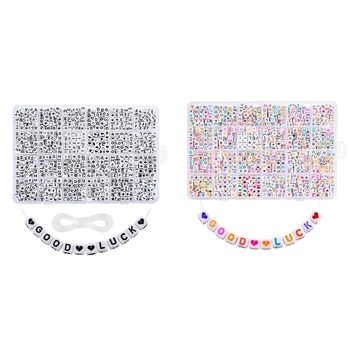 

1200Pcs Acrylic Mixed Letter and Number Beads Circle Round Individual Letter Alphabet Beads for DIY Bracelet Jewelry Making