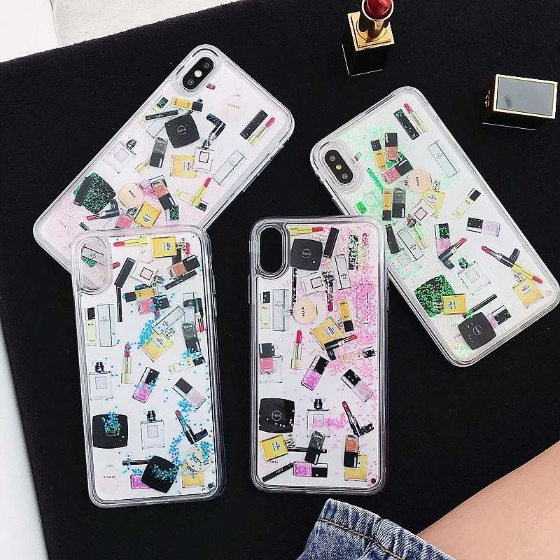 Liquid makeup quicksand mobile phone case for iphone 6 6s 7 7s 8 Plus shockproof and X XS XR MAX Fundas |