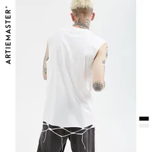 Artie мужская одежда | Европа и Америка Высокая уличная кромка срезанный тухлый сплошной цвет мужской жилет популярный бренд агент большой размер