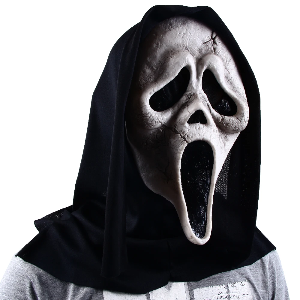 Hand Made Ghost Face Scream Movie Horror Mask Halloween Killer Cosplay Adult Costume Accessories Props
