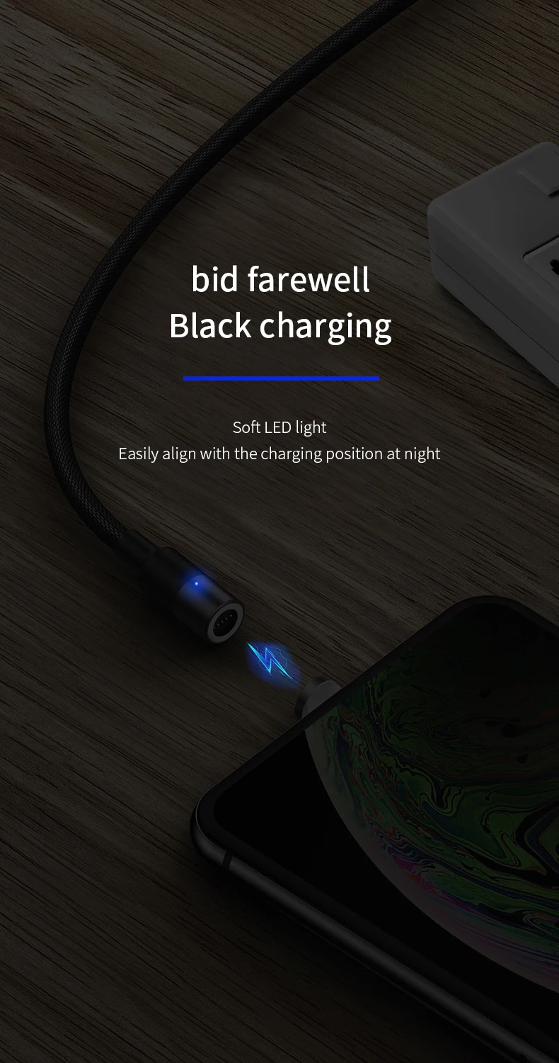 3A Магнитный зарядный кабель type C Быстрый кабель для зарядки usb C Micro usb зарядный Шнур для iPhone X 8 huawei Xiaomi магнитное зарядное устройство Кабо