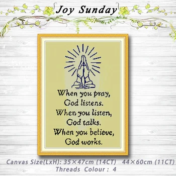 

God bless us pray decor Painting dmc 14CT 11CT counted cross stitch kits embroidery set Needlework Set Home decor