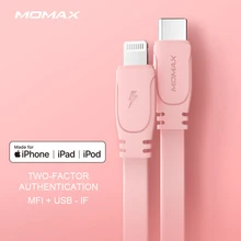 MOMAX PD ios phone Быстрая зарядка линия передачи данных C до lightning-1.2m Flash PD3.0 Мягкий TPE ios MFi Сертификация использует полный телефон