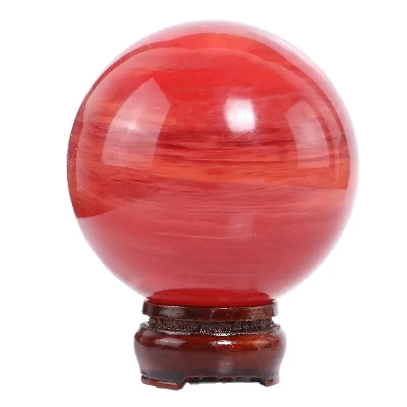 96-100mm Asia Red Quartz Crystal Sphere High Quality feng shui Beautiful Home Decoration Ball Preferred Room Decor