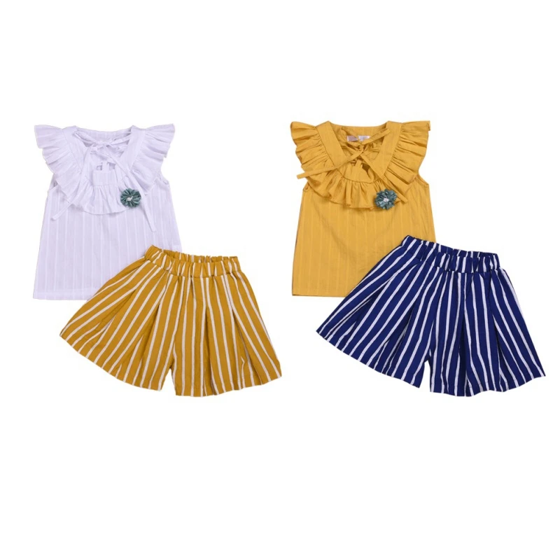 Комплект из 2 предметов: жилет без рукавов и шорты в полоску | Мать ребенок