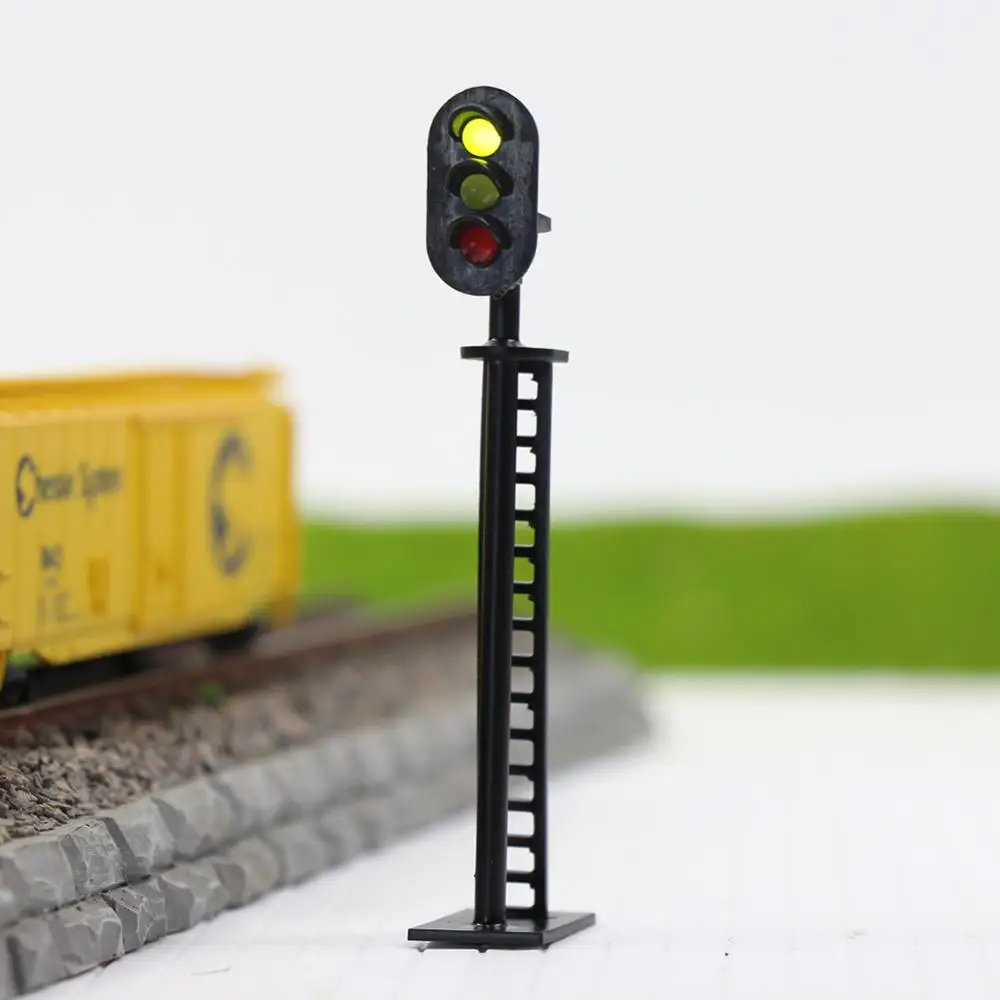JTD04 5 шт. модель железной дороги 1: 87 3-светильник сигнальный блок зеленый/желтый/красный Дорожный сигнальный светильник s HO Масштаб 6,5 см 12 В Led