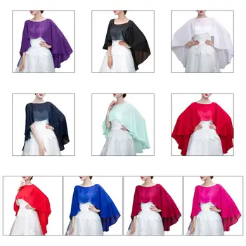 

Women Chiffon Shrug Bridal Wedding Sunscreen Scarf Shawl Wraps Prom Long Cape