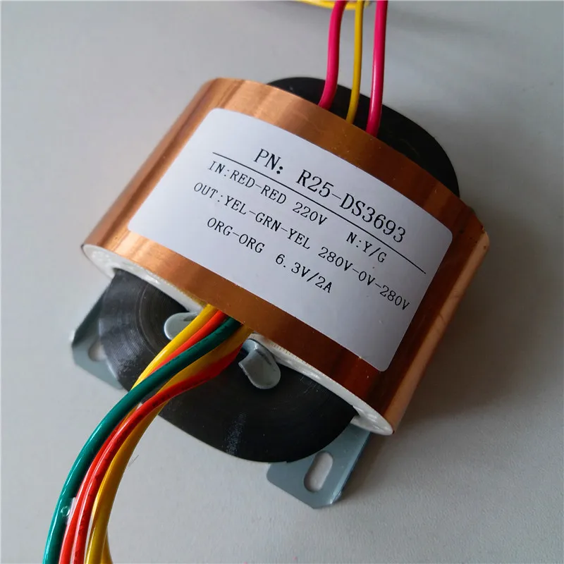280V 0 30mA 6 3 V 2A трансформатор R Core R25 пользовательский 220V 30VA с медным щитком