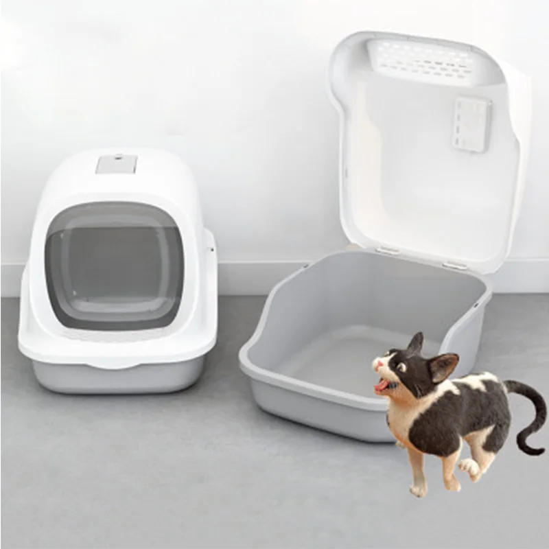Large cat litter box fully enclosed Cats Toilet flip type odor proof and splash proof cats litter basin pet products