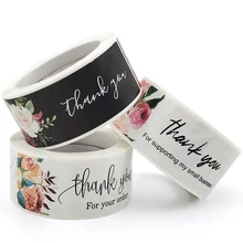 

120Pcs Flower Thank You Sticker for Supporting My Small Business Stickers Label for Shipping Bags Gift Box Packaging Seals Label