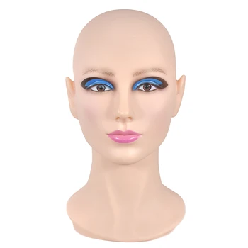 

Hot sale PVC Mannequin Head Without Hair For Making Wig Hat Display Cosmetology Manikin Head Female Dolls Bald Training Head