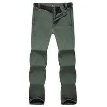 Мужские брюки Софтшелл Открытый водонепроницаемый теплый флис для походов Кемпинг зима мужские спортивные брюки для горный туризм Охота Рыбалка плюс размер