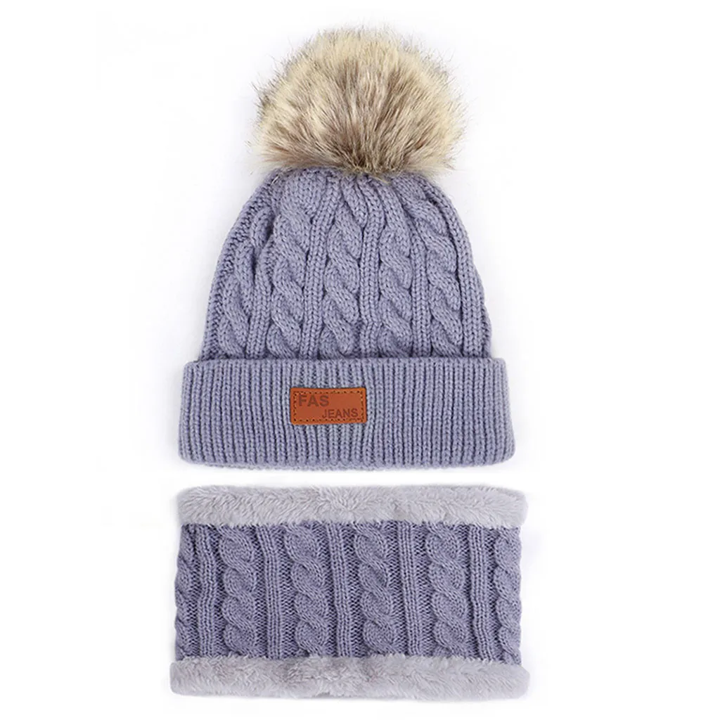 Autumn Winter knitted Beanies Hat Women Velvet Thick Warm Wool Skullies Cap Bib Female Bonnet Beanie Caps Windproof Riding Sets