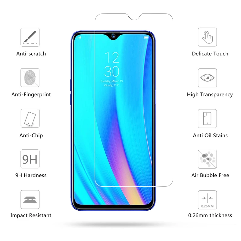 10 шт. Защитное стекло для экрана realme xt 9H закаленное стекло для oppo A5 A9 Reno 2z realme 5 pro стекло