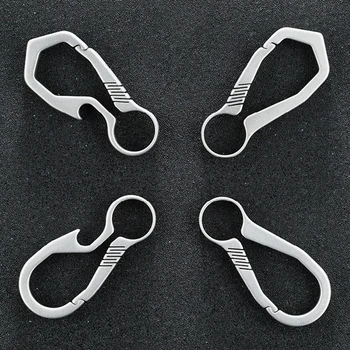 

Outdoor Lightweight Titanium Key Chain Climbing Equipments Quick-release Key Ring Holder Titanium Construction Holding Keys