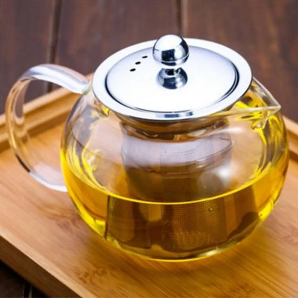650ml 960ml 1300ml Heat Resistant Glass Teapot Induction Cooker Heat Resistant Glass Teapot With 304 Stainless Steel Strainer