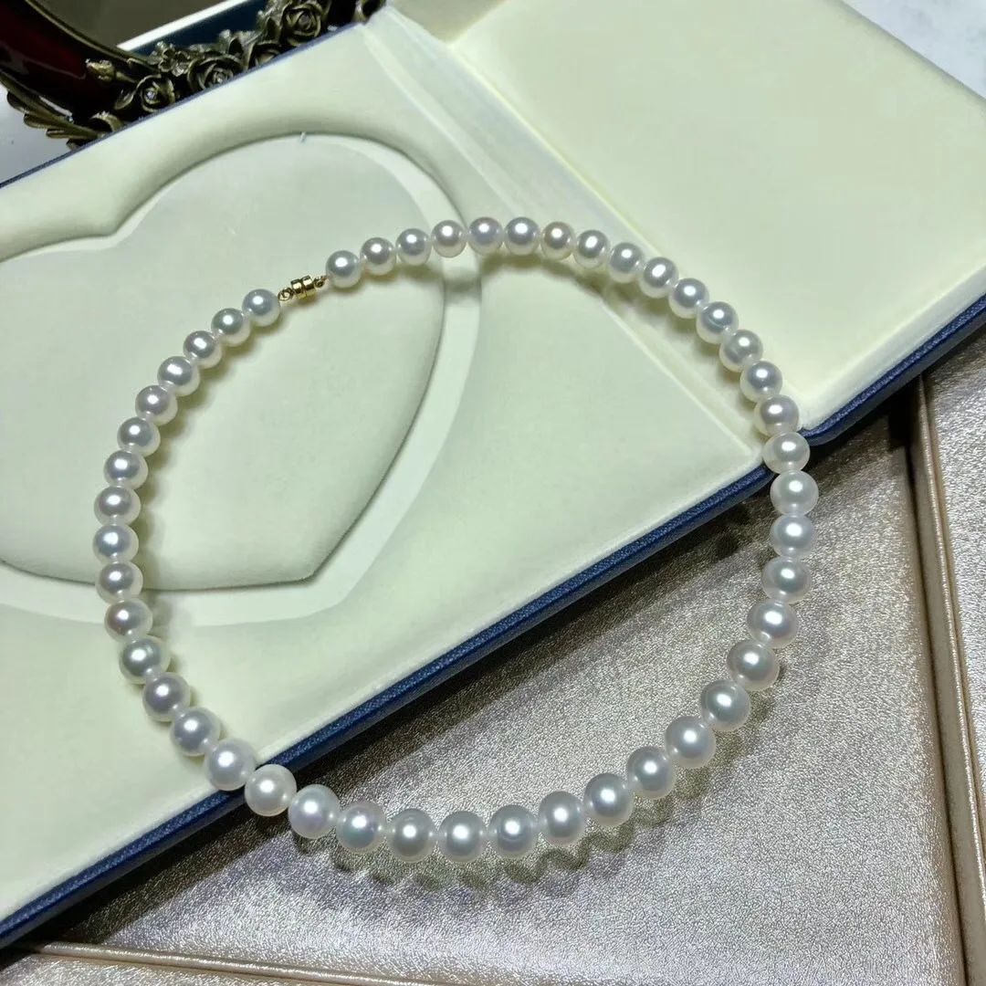 

Butterfly Home Jdxs8b15aij 7-8 Mm near round Glare Virgine Natural Is Freshwater Pearls Neck Ring Unique Elegant