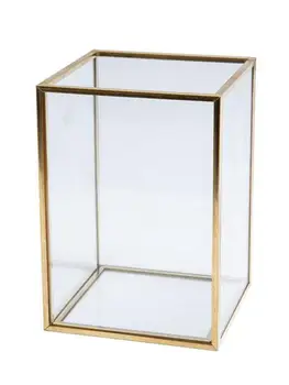 

Transparent Glass Makeup Brush Storage Box Luxury Cosmetics Storage Box Container High Quality Quick Delivery manual welding