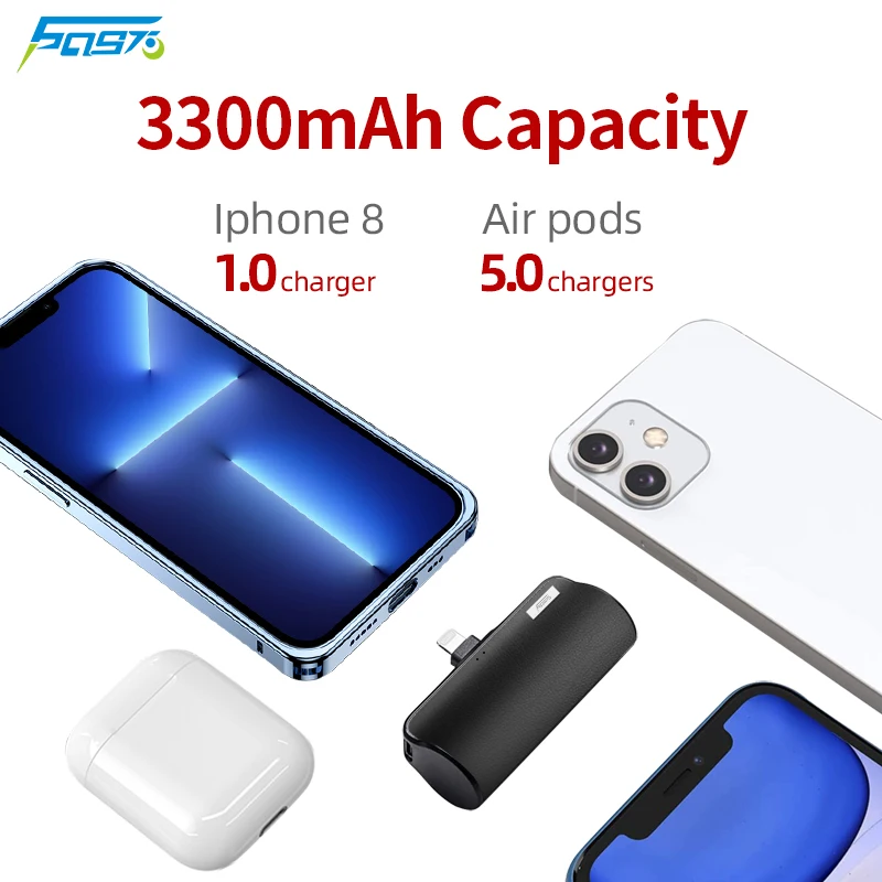 6097 Power Bank 3300mAh External Battery Wireless Charging For iPhone 13 Pocket Mini Power Bank mobile phone charger For Xiaomi