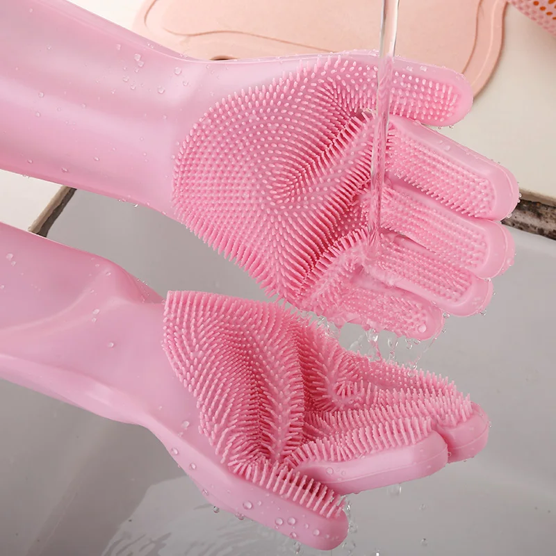 1 шт. силиконовые перчатки для мытья посуды|Бытовые перчатки| |