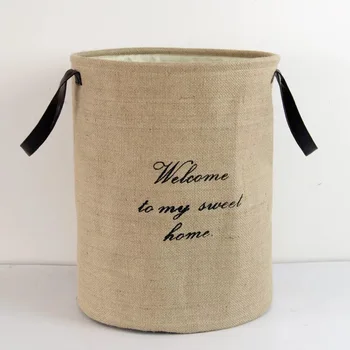 

Dirty Clothes Laundry Basket foldable cotton linen waterproof geometric cute white large bathroom toy Sundries storage basket