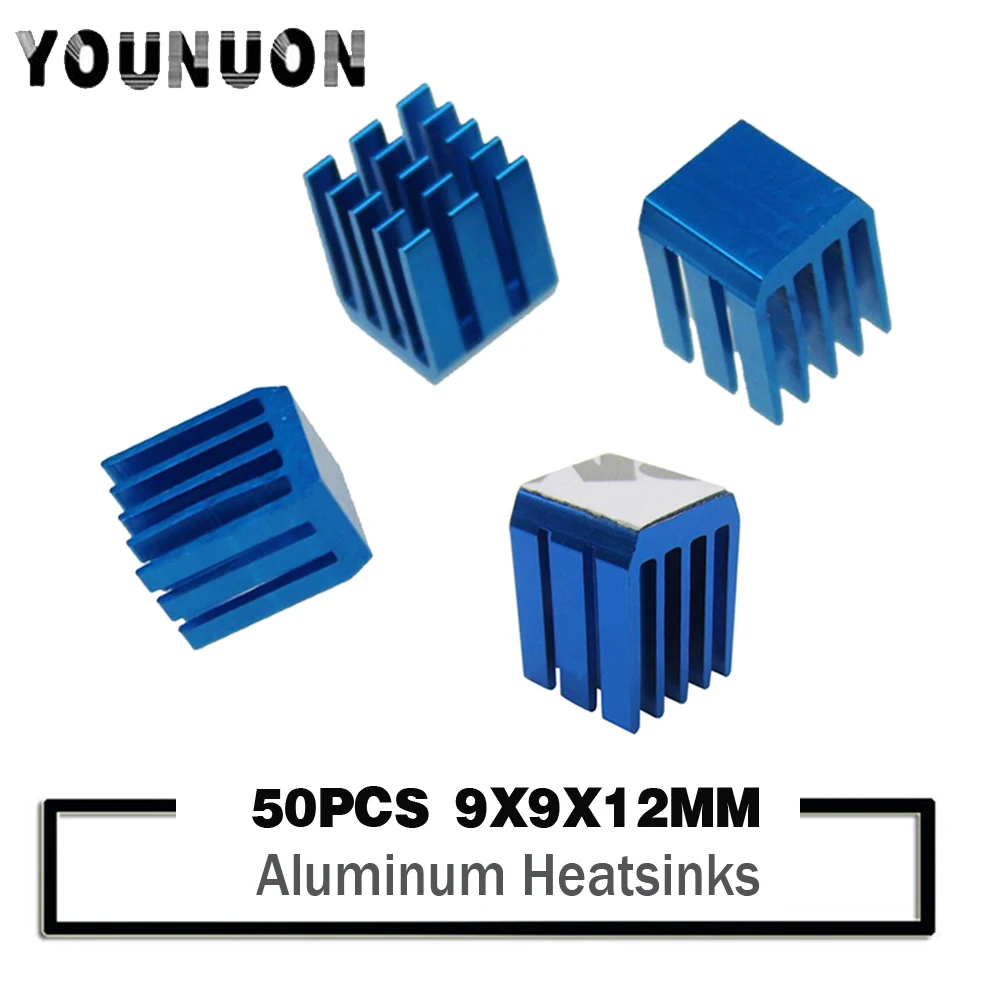 

50PCS YOUNUON Heatsinks 9 x 9 x 12mm Cooler Heat Sink Aluminum Mini IC Chipset Cooling with 9448A 3M Tape