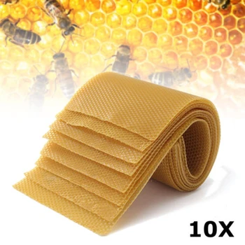 

10 PCS Honeycomb Wax Frames Beekeeping Foundation Honey Hive Tools High Durable
