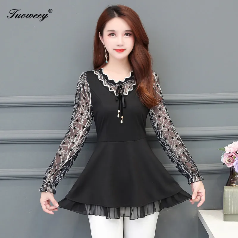 Корейская модная одежда 4XL размера плюс, женская модная Осенняя свободная длинная рубашка с длинным рукавом и цветочным принтом, женские повседневные Элегантные Топы