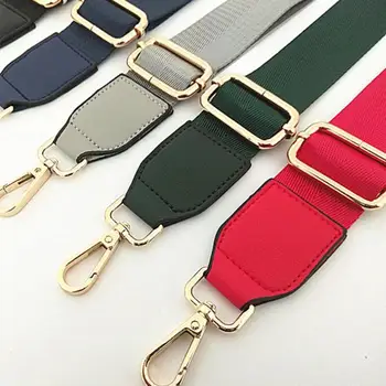 

New Solid Color Cotton Ribbon with PU Leather Long Adjustable Strap Shoulder Bag Messenger Strap Single Shoulder Bag Access D0U1